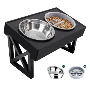 3 Adjustable Heights Raised Pet Feeding Station