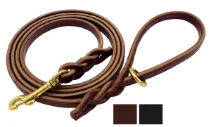 6 FT Braided Leather Dog Leash