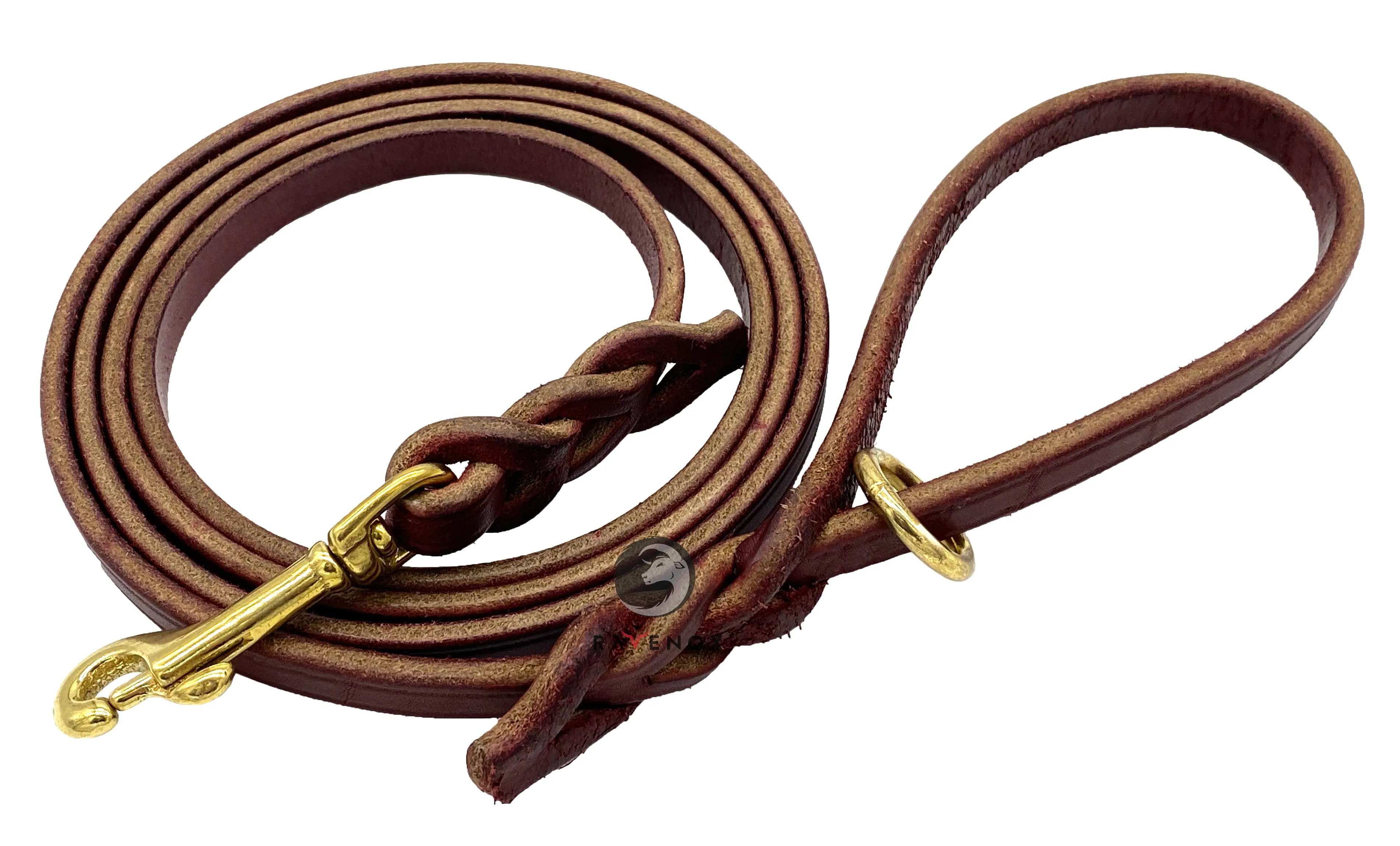 6 FT Braided Leather Dog Leash