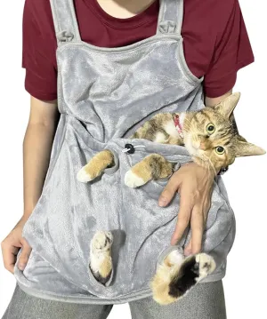 Adjustable Cat Apron Carrier with Holes for Small Sized Animals