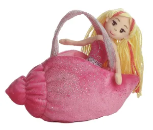 Aurora Sea Sparkles Mermaid Pet Carrier - 9" Pink Shell