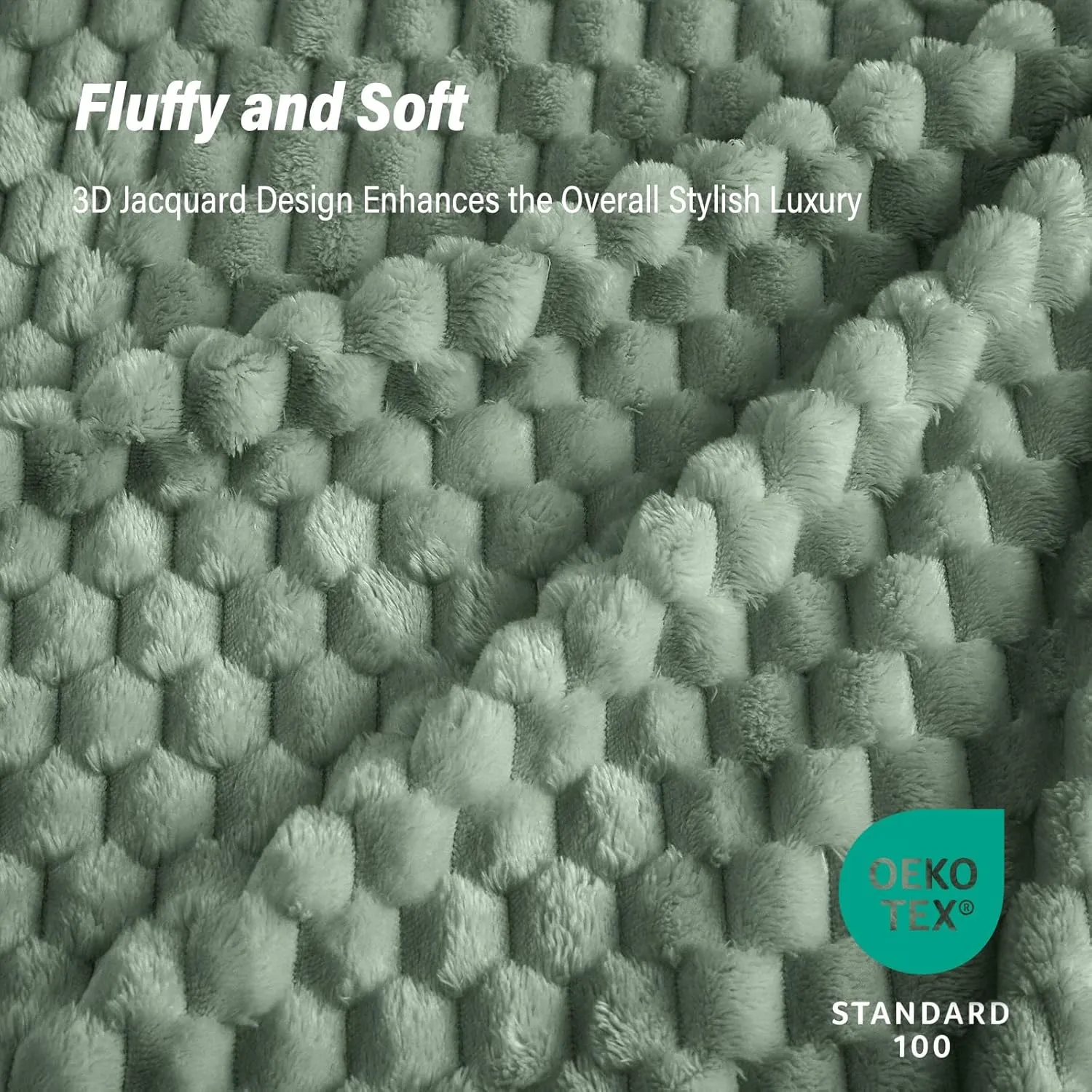 Bnuitland Sage Green Flannel Throw Blanket (50X40 inches), 300 GSM Fleece Cozy Warm Soft Lightweight Bed Sofa Blanket for Babys and Pets, Suitable for All Seasons