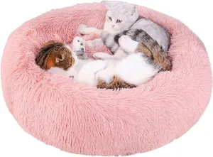 Cozy Donut Dog Bed: Anti-Anxiety & Self-Warming Comfort