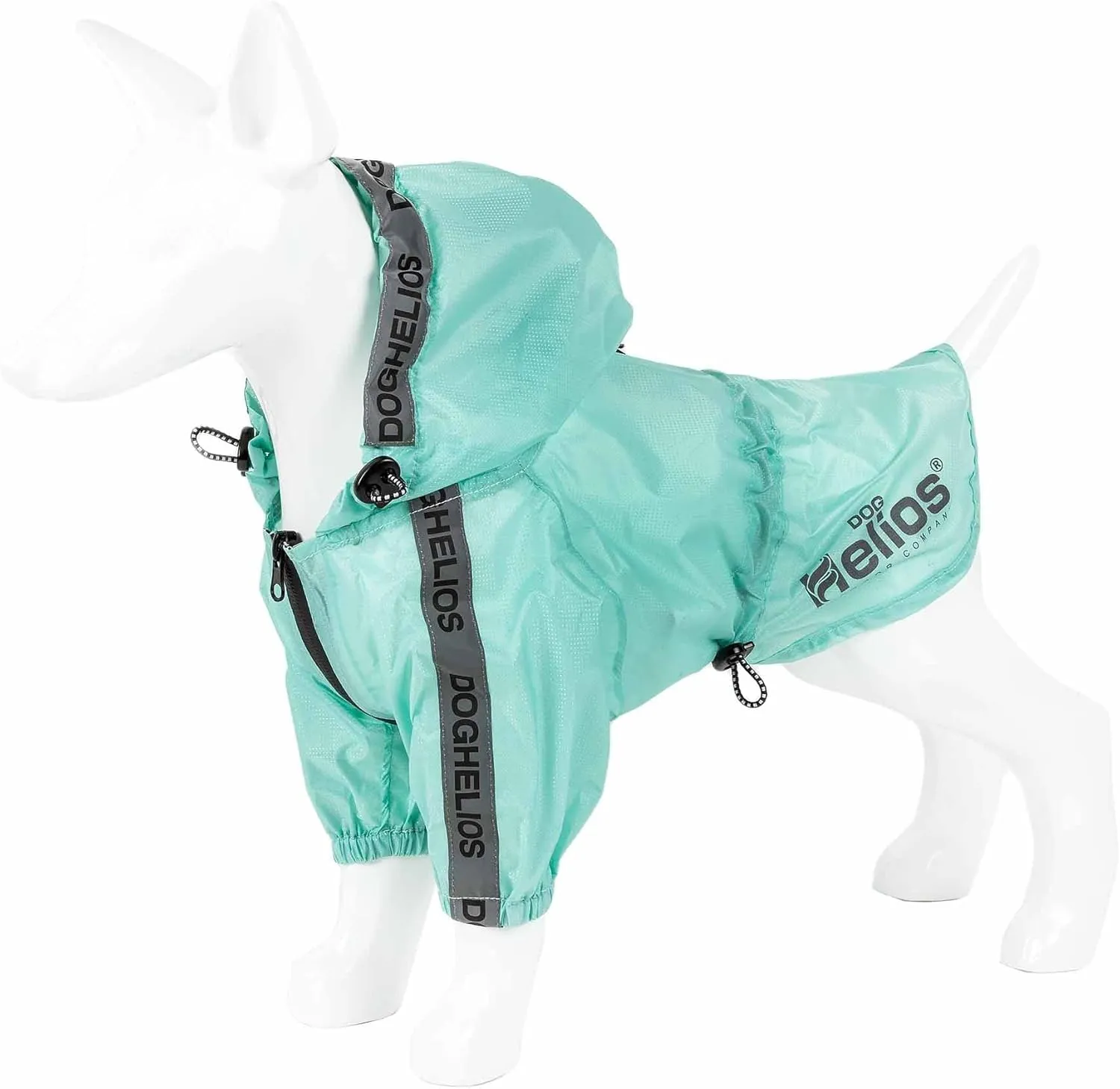 Dog Helios Torrential Shield Adjustable and Waterproof Dog Raincoat Poncho, SM, Green