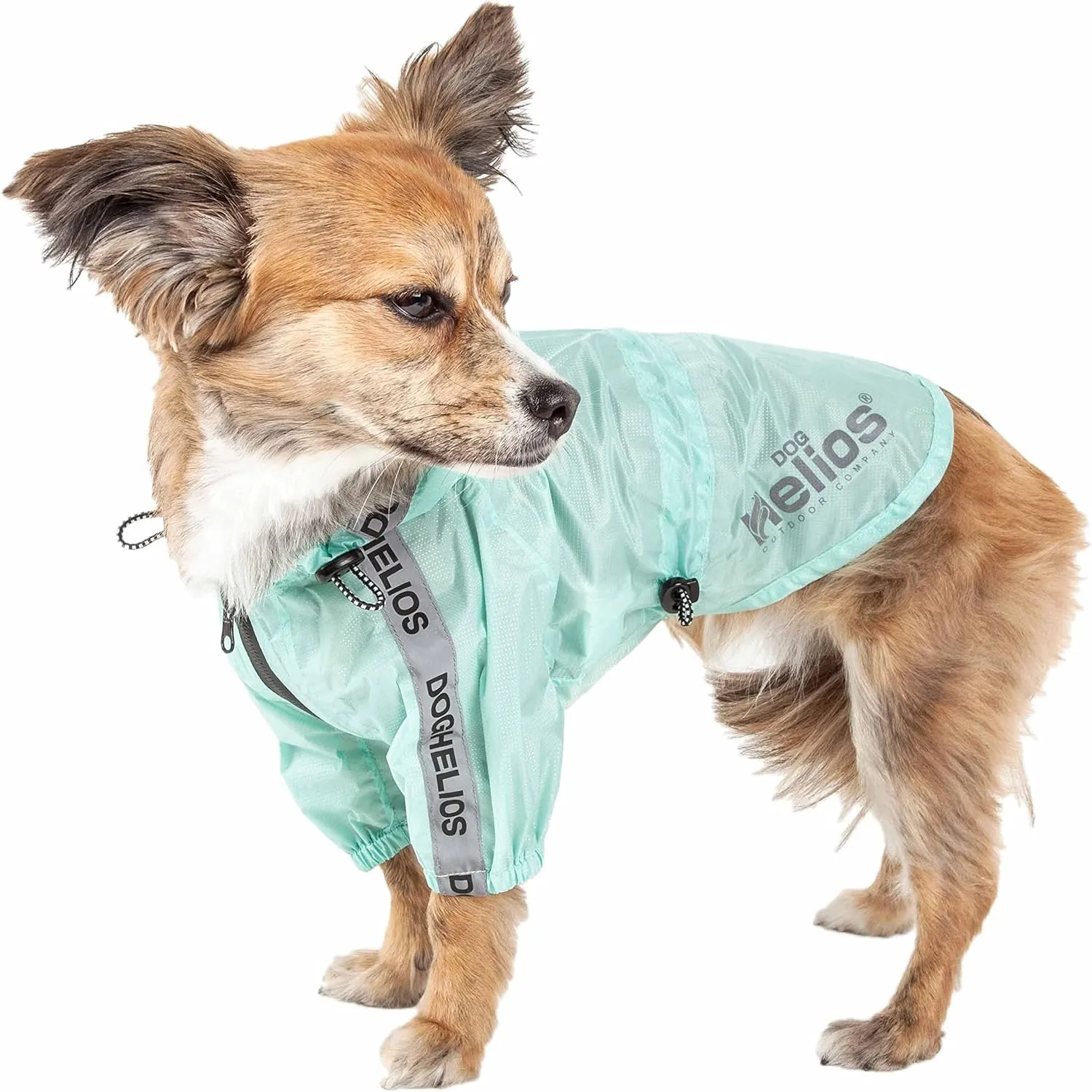 Dog Helios Torrential Shield Adjustable and Waterproof Dog Raincoat Poncho, SM, Green