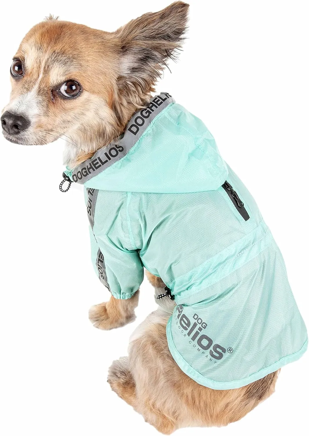 Dog Helios Torrential Shield Adjustable and Waterproof Dog Raincoat Poncho, SM, Green