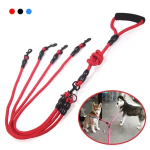 Dual-Head Nylon Dog Leash for Multiple Dogs