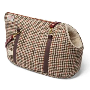 Elsdale Brown Check Harris Tweed Luxury Dog Carrier and Travel Bed
