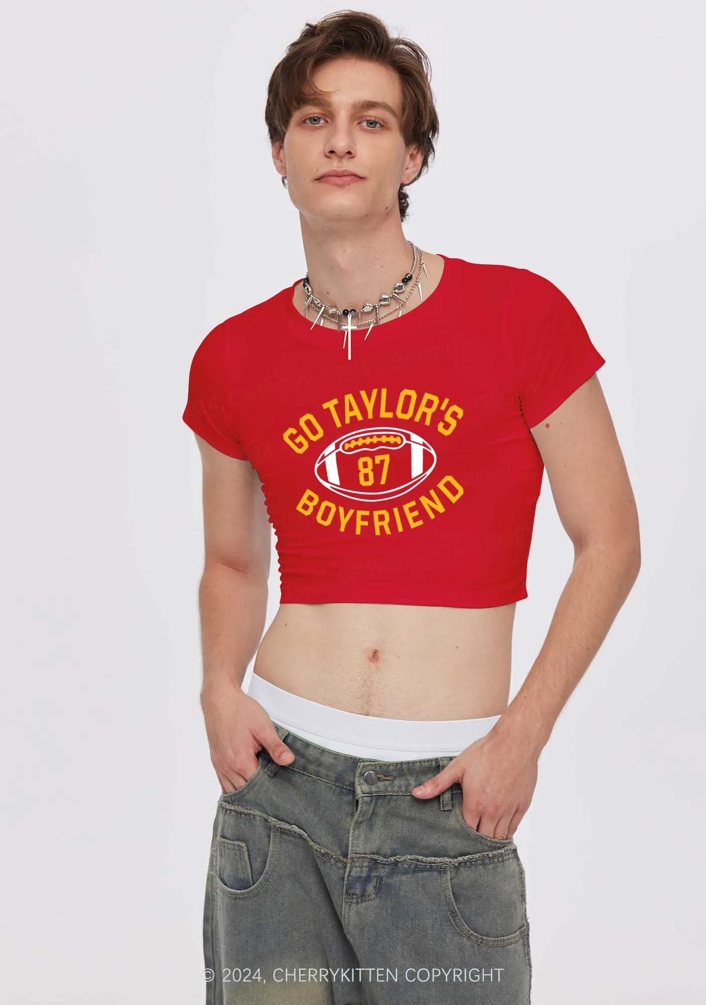 Go Boyfriend Y2K Super Bowl Baby Tee Cherrykitten