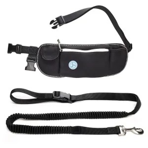 Hands Free Dog Leash with Pouch - waist dog leash