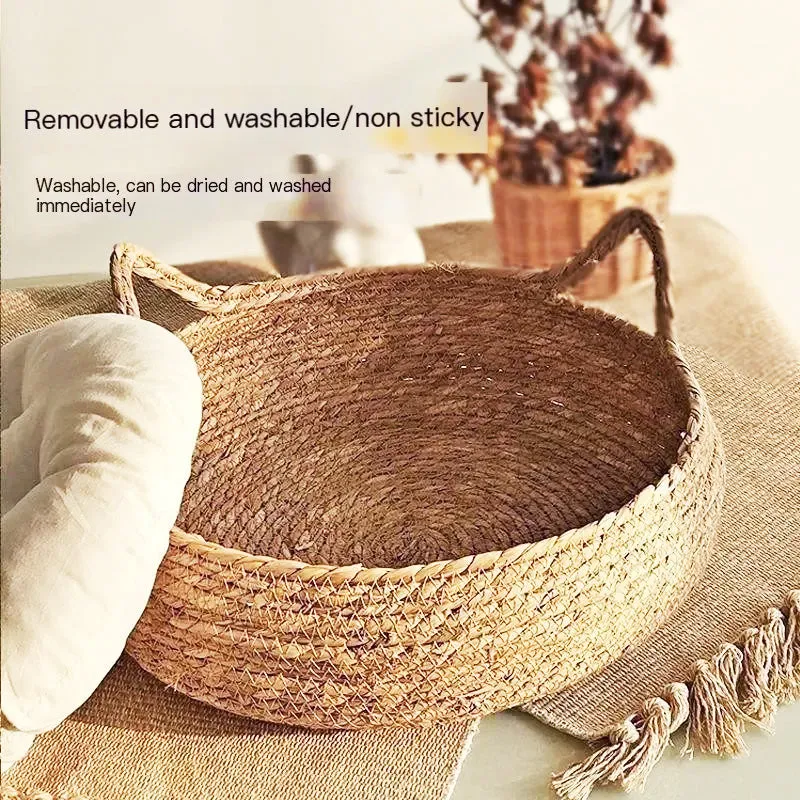 Happy Tails Rattan Basket Cat Bed