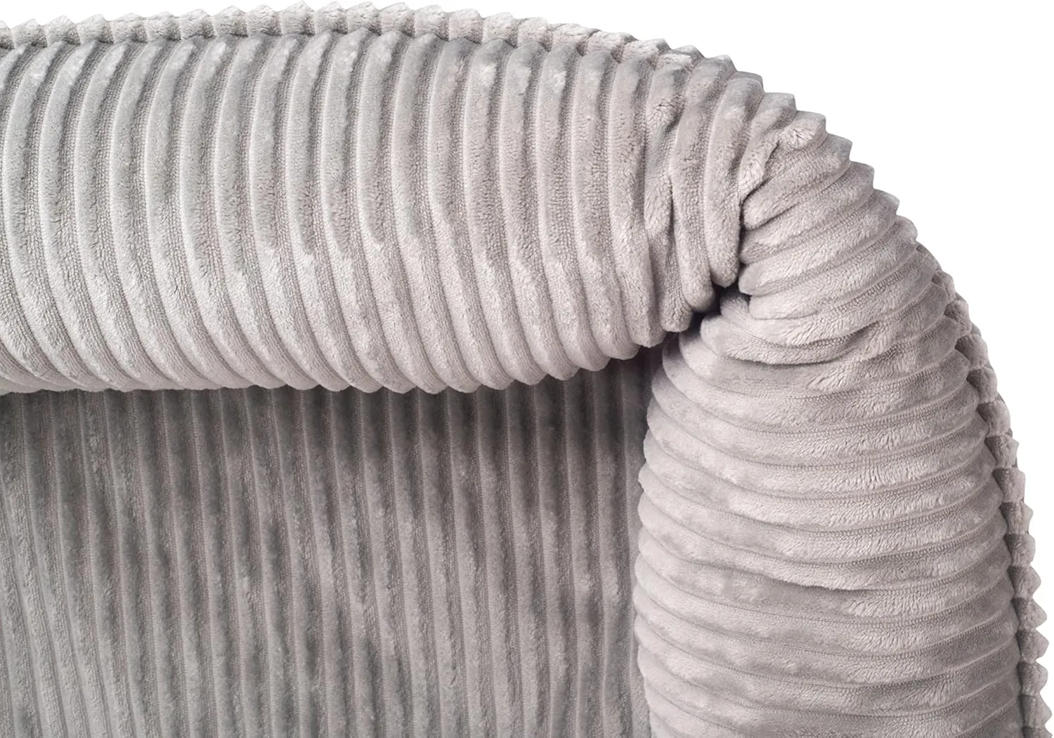 long rich Pet Bed for Dogs and Cats - Soft Cozy Corduroy Pet Bed, Egg Crate Orthopedic Foam Dog Bed, Removable Machine Washable Cover (25 x 21" x 8", Grey)