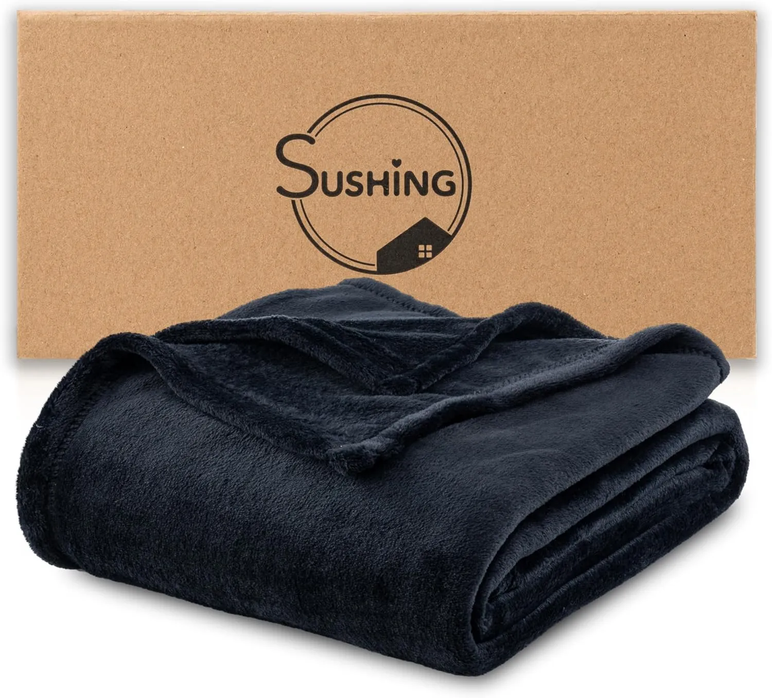 Luxury Fleece Warm Blanket, Soft Lightweight Velvety Plush Blanket for Sofa and Bed, Cozy Comfy for All Seasons(Black, 10890 Inches)