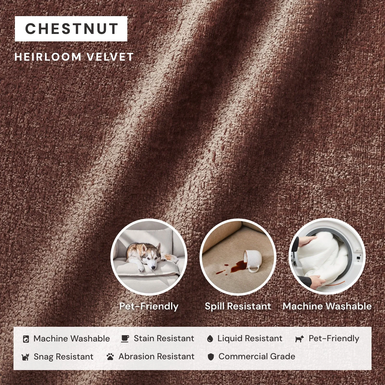 Modular Performance 3-Seater Sofa   Armchair Set in Chestnut | Relaxed Blend