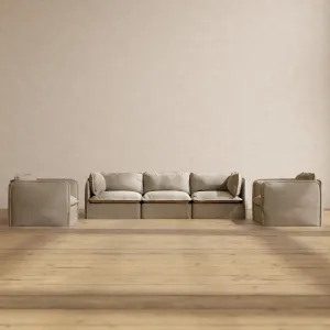 Modular Performance 3-Seater Sofa   Armchair Set in Dune | Relaxed Blend