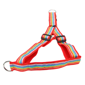 Pride Flag red w/gold stripe No-pull Harness - 1.5"