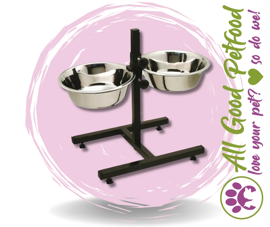 SALE 25% OFF -- Adjustable Elevated Pet Food Bowl - Double Diner