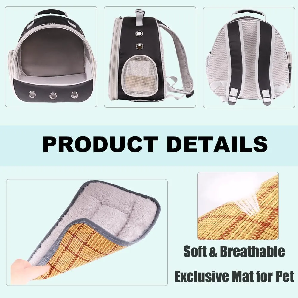 Small Pet Carrier Backpack for 2 Guinea Pig, Portable Travel Cage with Ventilation Holes, Clear Front Window