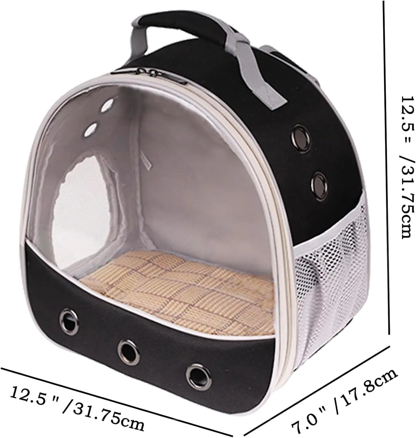 Small Pet Carrier Backpack for 2 Guinea Pig, Portable Travel Cage with Ventilation Holes, Clear Front Window