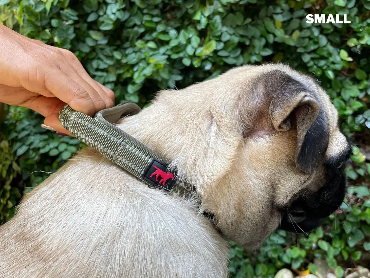 Tuff Pupper Heavy Duty Dog Collar with Handle | Ballistic Nylon Heavy Duty Collar | Padded Reflective Dog Collar with Adjustable Stainless Steel Hardware | Convenient Sizing for All Breeds