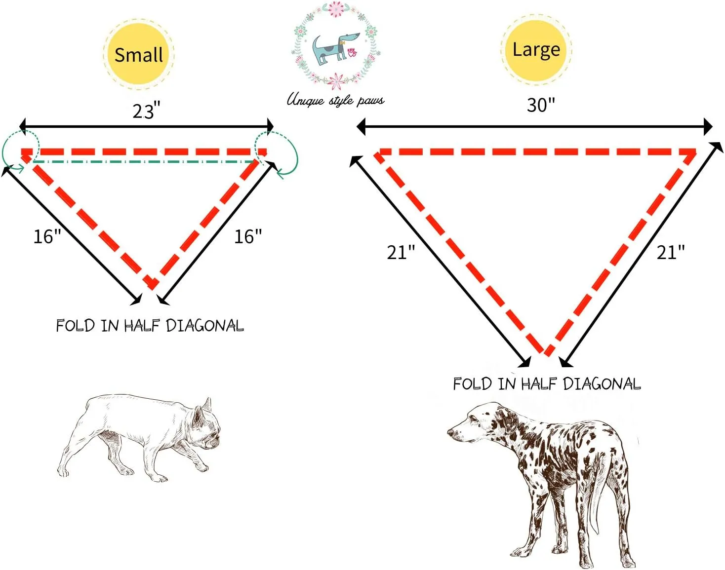 Unique Style Paws Dog Bandanas 1PC Washable Cotton Triangle Dog Scarfs for Small Medium Large Dogs and Cats